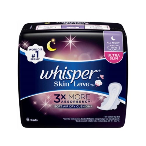 Whisper Skin Love Ultra Slim All Night Wing 6pcs