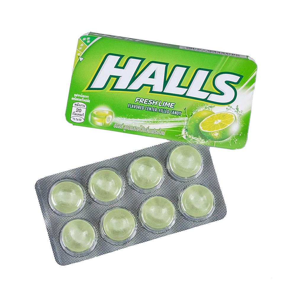 Halls Blister Fresh Lime Candy - 22.4g (8'sx18pcsx20pack)