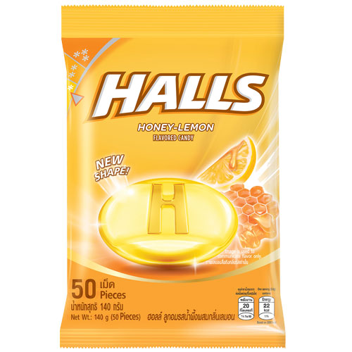 Halls Bag Honey Lemon Candy 50's -150g