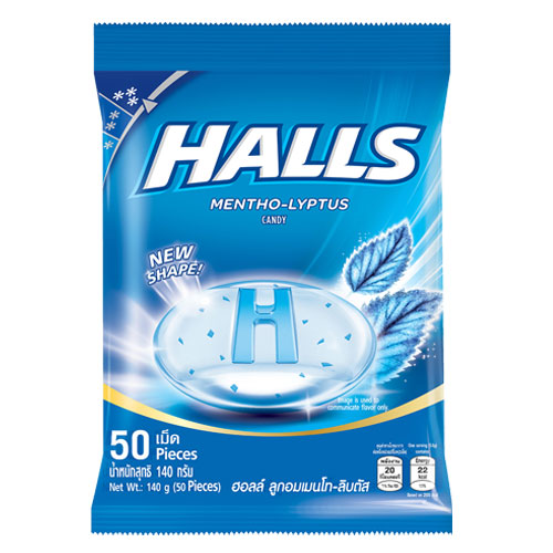 Halls Bag Menthol Candy 50's -150g